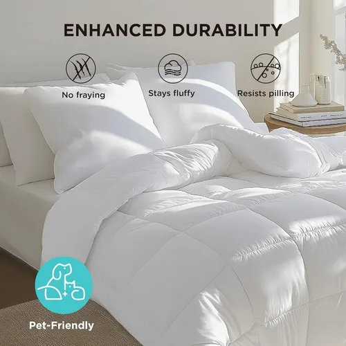 Miniatura 46 de Bedsure Relleno de edredón – Edredones acolchados tamaño King, edredón para todas las estaciones, ropa de cama alternativa de plumón suave, con 8