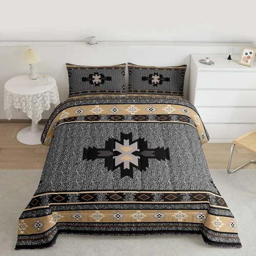 Miniatura 36 de Feelyou Juego de edredón geométrico del suroeste para niños y niñas, edredón nativo del suroeste, tamaño individual, juego de ropa de cama