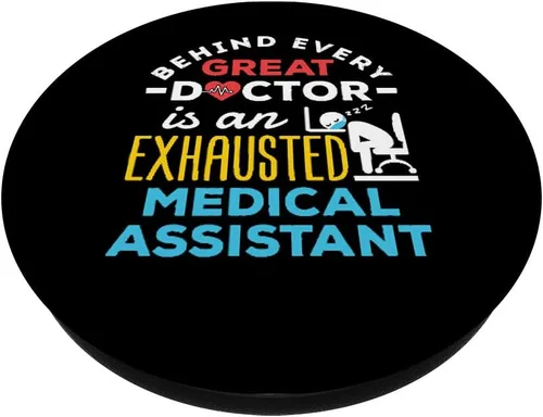 Miniatura 2 de Medical Assistant CMA MA Exhausted Funny Appreciation Gift PopSockets - Agarre y soporte para teléfonos y tabletas
