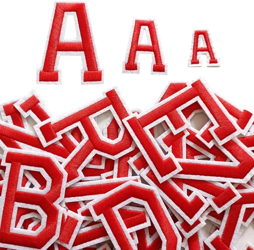 Miniatura 8 de Parches de letras para planchar de 1.3 pulgadas, 78 piezas, parches bordados del alfabeto A-Z para ropa, chaquetas, sombreros, mochilas, jeans