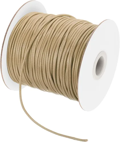 Miniatura 103 de MECCANIXITY Cordón encerado de poliéster encerado de 0.020 in, cuerda de cera de 175 yardas para hacer pulseras, collares, cuentas, joyería y Negro
