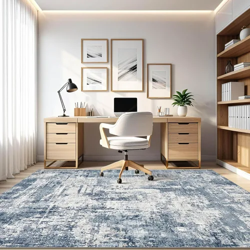 Miniatura 40 de Alfombra de pasillo lavable para cocina: 3 x 10 pies, antideslizante, abstracto, suave, moderno, resistente a las manchas, para interiores, piso
