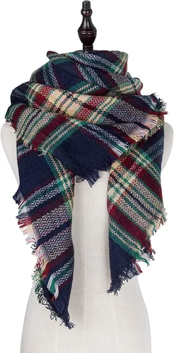 Miniatura 6 de Plaid Blanket Scarf Winter Fall Scarfs for Women Warm Soft Chunky Oversized Tartan Shawls Wraps Scarves