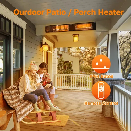 Miniatura 5 de ThermoMate - Calentador eléctrico infrarrojo para patio, 3000W de fibra de carbono para interiores y exteriores, porche, terraza, garaje con control