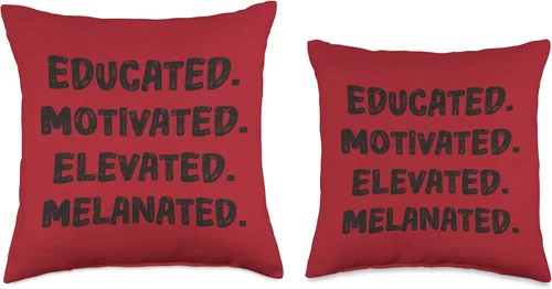 Miniatura 3 de Cute Afro Melanin Girl Educated Motivated Elevated Melanated Throw Pillow