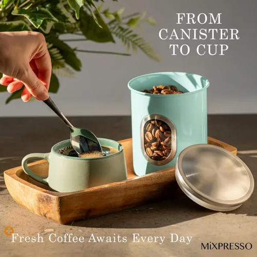 Miniatura 4 de Mixpresso Juego de 3 recipientes de color azul aguamarina para la cocina, juego de recipientes herméticos con ventana transparente, tarros de Azul