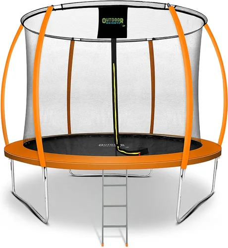 Miniatura 9 de Trampolín de 15 pies con red de recinto, trampolín para exteriores con red de seguridad para niños con escalera, trampolín para patio trasero de 6