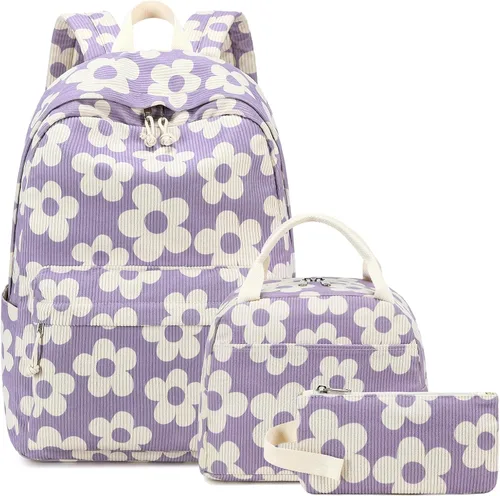 Miniatura 32 de LOIDOU Mochila para adolescentes y niñas, mochila escolar con lonchera y estuche para lápices, juego de bolsas escolares 3 en 1