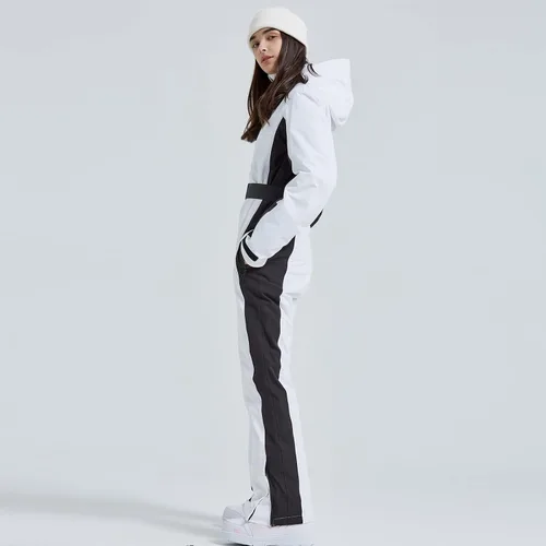 Miniatura 3 de HOTIAN Trajes de esquí de una pieza para mujer, overol ajustado, impermeable, para invierno, al aire libre, snowboard, nieve