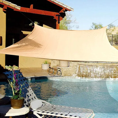 Miniatura 8 de IFAST Toldo tipo vela rectangular de 16.4 x 11.81 pies, cubierta superior, tela resistente y duradera, impermeable, refugio para patio, jardín