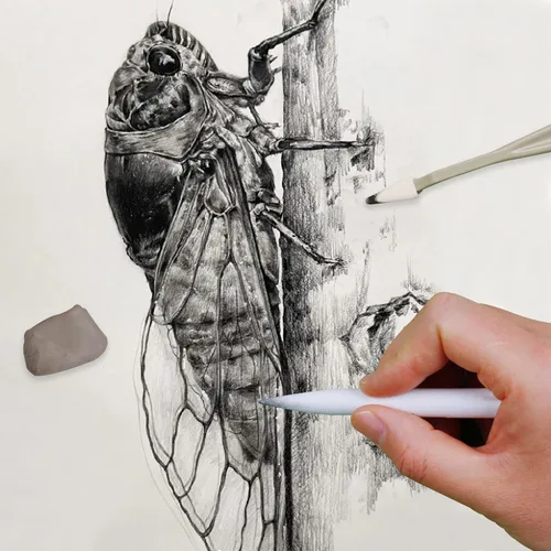 Miniatura 5 de HIFORNY 38 herramientas de dibujo de bocetos, juego de tocones de mezcla y tortillones, herramientas de mezcla con raspadores de bocetos artísticos