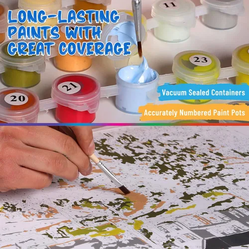 Miniatura 6 de Kit de pintura por números de Ledgebay para adultos: kit de pintura por números para principiantes a avanzados - Divertidos proyectos de arte y Ruta