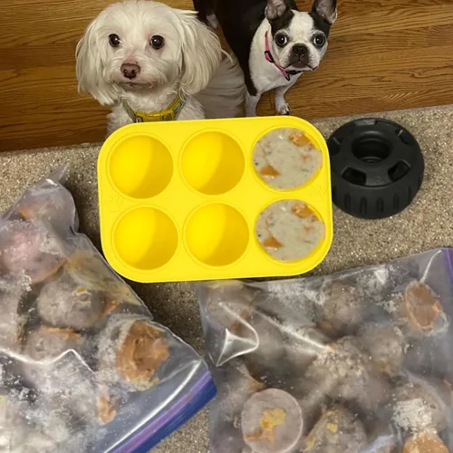 Miniatura 3 de BABORUI Moldes de silicona de 6 cavidades para golosinas de perro para Woof Pupsicle y Power Chewer Pupsicle Grande 25-75lbs, moldes reutilizables