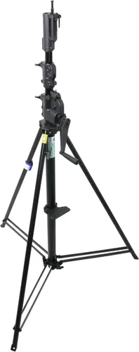 Kupo Soporte de cuerda especial 483BT, soporte de cuerda negro de acero con dispositivo de seguridad autobloqueante, sistema de elevación de doble