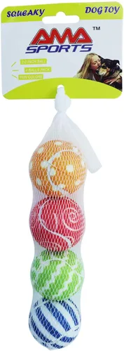 Miniatura 8 de AMA SPORT Pelotas de tenis chirriantes para perros, paquete de 12 pelotas de tenis chirriantes de 2.5 pulgadas para cachorros, juguetes para perros