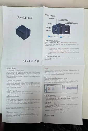 Miniatura 5 de Cargador de cámara de seguridad, cámara de niñera Full HD 1080P con detección de movimiento, cargador USB, cámaras sin wifi, sin aplicación, sin