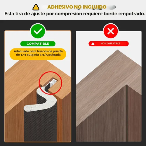 Miniatura 2 de Burlete de Sellado de Puerta Tira – Espuma insonorizada en forma de Q para marco de puerta exterior, sello de espacio grande, cancelación de ruido