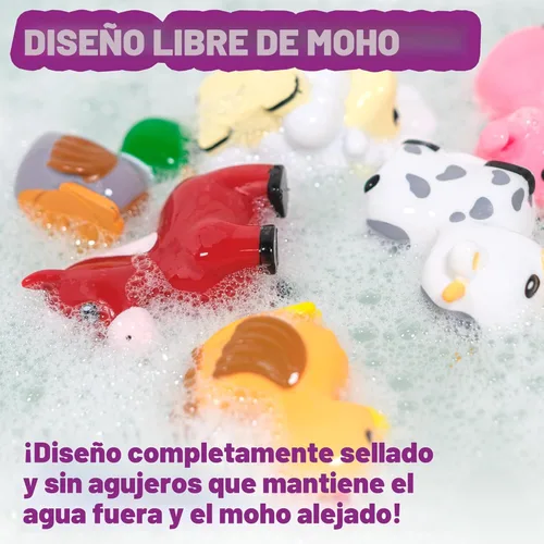 Miniatura 4 de Tub Works® Barnyard™ - Juguetes de baño sin moho, paquete de 6 Diseño de juguetes de baño sellados y sin agujeros que mantiene la humedad fuera
