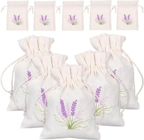 HOLIDYOYO Bolsas vacías recargables de 5.51 x 3.93 pulgadas con cordón de lino para fragancias de lavanda, joyas, dulces, recuerdos de fiesta,