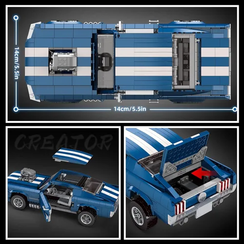 Miniatura 2 de Creater Expert GT 1976 - Juguetes de bloques de construcción, compatibles con Lego Car para adultos, modelo avanzado de coche de coleccionista
