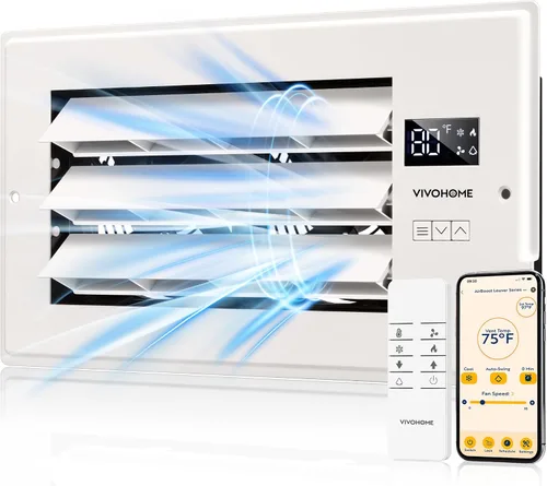Miniatura 10 de VIVOHOME Ventilador elevador de registro de apertura de 4 x 10 pulgadas con rejilla ajustable de dirección del viento, termostato inteligente