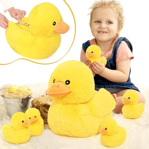 Miniatura 15 de MaoGoLan Mono gigante de peluche con bebés, juguete de peluche suave con plátano regalo para niños, niñas, niños, mamá y 3 bebés pequeños colgantes