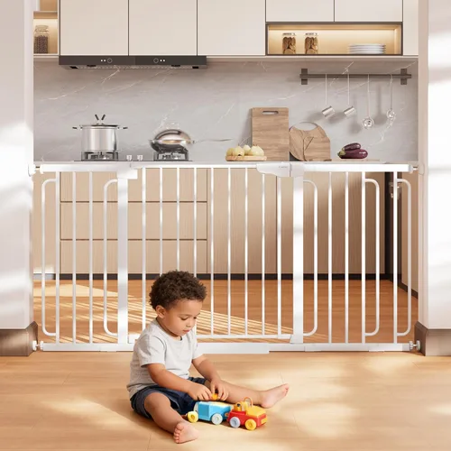 Miniatura 11 de Cumbor Puerta de bebé extra alta de 36 pulgadas para escaleras, puerta para perros de 29.7-40.6 pulgadas de ancho para puertas, puertas de mascotas