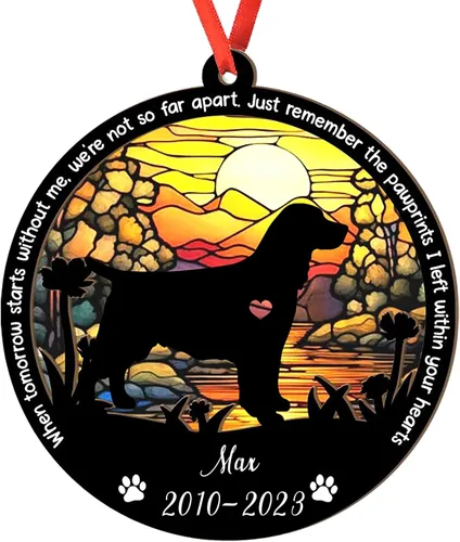 Miniatura 119 de Adorno personalizado para atrapasoles de sabueso afgano, adorno de Navidad de sabueso afgano – Regalo para perro amante, sabueso afgano