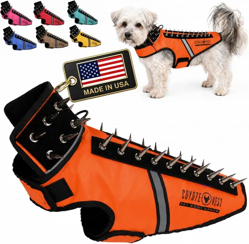 Miniatura 10 de CoyoteVest SpikeVest - Chaleco de arnés para perro, accesorios reflectantes para perros con púas para proteger a tu mascota de ataques de Raptor