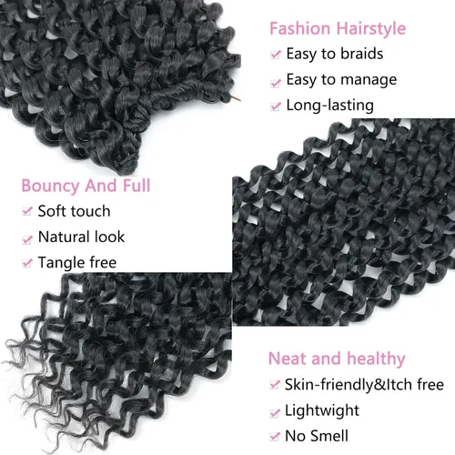 Miniatura 3 de Cabello Passion Twist de 24 pulgadas, 8 paquetes de cabello Passion Twist de ganchillo para mujeres, cabello trenzado Passion Twists largo bohemio