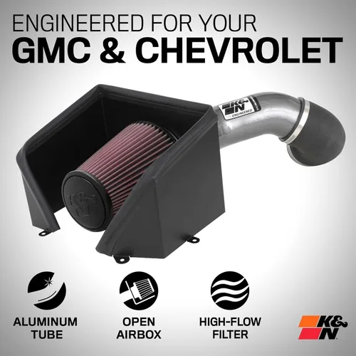 Miniatura 2 de K&N Sistema de admisión de aire frío: filtro de aire de alto flujo, aumenta el rendimiento y remolque: compatible con Chevrolet/GMC 2020-2024