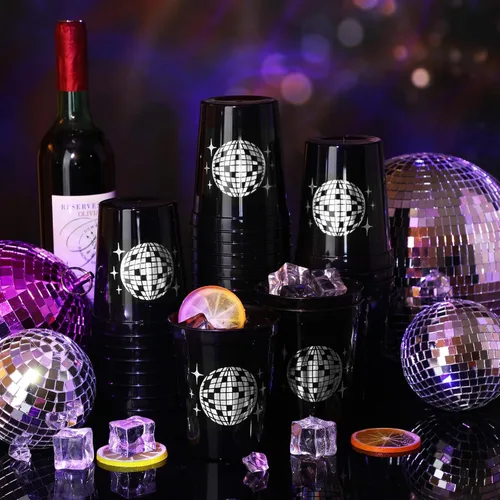 Miniatura 2 de Uiifan 30 tazas de bola de discoteca para fiesta de discoteca de 16 onzas reutilizables de plástico para despedida de soltera para vaquera