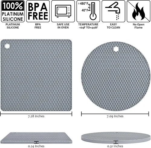 Miniatura 2 de Salvamanteles de silicona para platos calientes, soportes de silicona para ollas de cocina, salvamanteles para cocina, salvamanteles para ollas