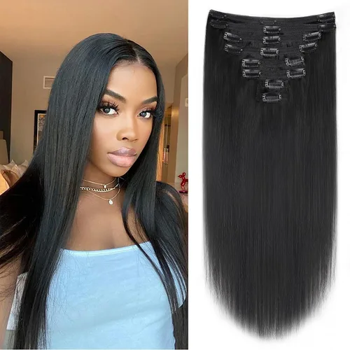 Miniatura 51 de Extensiones de cabello con clip de 12 pulgadas, rizado birmano, negro natural, extensiones de cabello con clip rizado birmano, cabello humano real