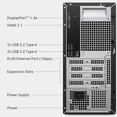 Miniatura 4 de Dell Escritorio empresarial ECT1250 2025 - Intel Ultra 5-225, (procesador de 10 núcleos 10 hilos), memoria DDR5 de 16 GB, SSD PCIe de 512 GB, diseño