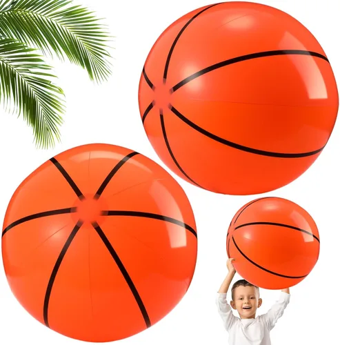 Paquete de 2 pelotas de baloncesto inflables de 20 pulgadas, pelota de playa de baloncesto grande para piscina, pelota deportiva que rebota para