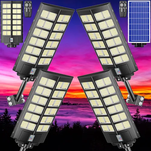 Miniatura 12 de Luz solar de calle, 8000 W, 7000 K, 480000 lúmenes, 1152 luces LED solares de estacionamiento del anochecer al amanecer, luces solares al aire