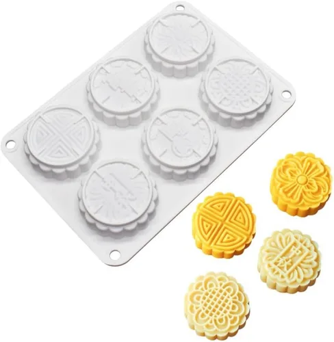 Molde de silicona para pastel con 6 flores, molde de pan casero DIY, moldes de silicona para pastel, molde para pastel de luna, herramientas para