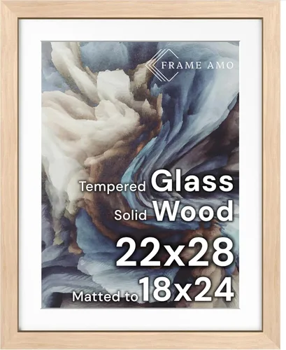 Miniatura 166 de Frame Amo Marco de póster de madera maciza de 13 x 19 pulgadas, color natural, tapete blanco para imagen de 11 x 17 pulgadas, parte frontal