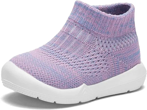 Engtoy - Zapatos tipo calcetín para caminar, antideslizantes y transpirables, pantuflas con suela de goma suave, tenis sin cordones para bebés,