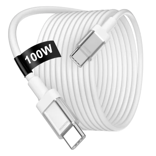 Cable USB C a USB C de 6 pies y 100 W, cable de carga rápida tipo C para iPhone 17e 17 16 Pro Max 15/iPad Pro 10 11/MacBook Air, para Samsung S26