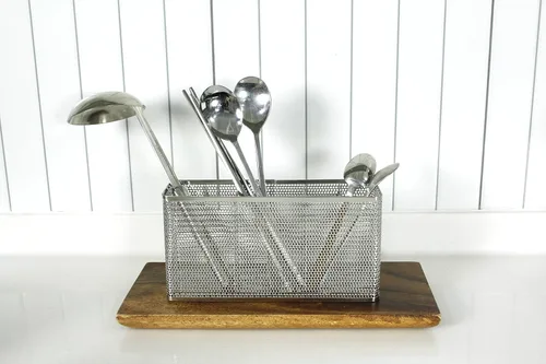 Miniatura 6 de LENITH Soporte perforado para utensilios de cocina con ganchos, almacenamiento de acero inoxidable 304 para organizador, apto para lavavajillas