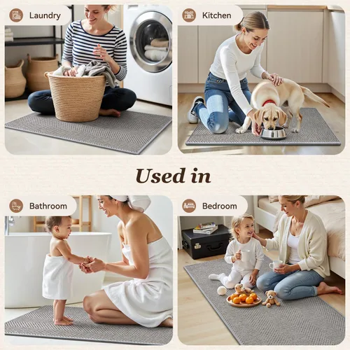 Miniatura 7 de AMOAMI Alfombras y tapetes de cocina, alfombras de cocina antideslizantes lavables para el piso, alfombra de cocina absorbente de secado rápido