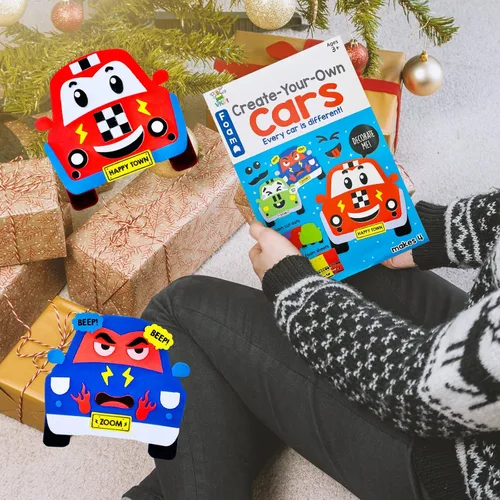 Miniatura 7 de VKPI Kit de regalo de 4 piezas de espuma EVA, creativo para hacer tus propios autos, proyectos de manualidades de papel de espuma de dibujos Coches