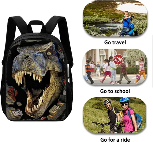 Miniatura 3 de HUGS IDEA Juego de 3 bolsas escolares con aislamiento térmico para el almuerzo, estuche para lápices
