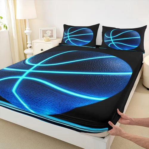 Miniatura 38 de Erosebridal Graffiti Rugby Ball Sheets for Boys Girls Colorful Rugby Helmet Fitted Sheet,Sports Kids Bedding Sets Football Game Bed Sets Twin 2 Piece
