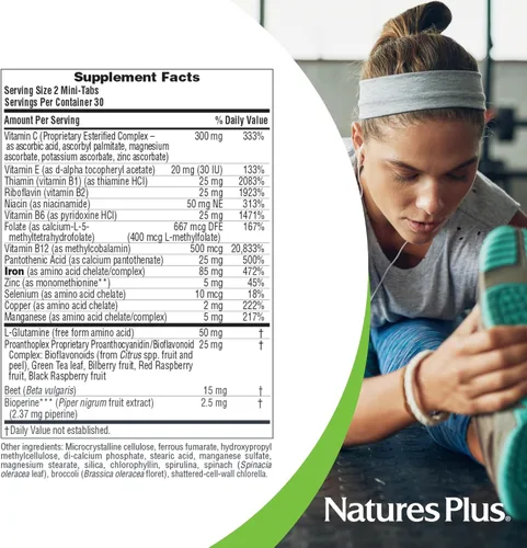Miniatura 4 de NaturesPlus Hema-Plex Iron - 60 mini-pestañas de liberación lenta - Paquete de 2 - 85 mg de hierro quelado - Salud total de la sangre - con vitamina