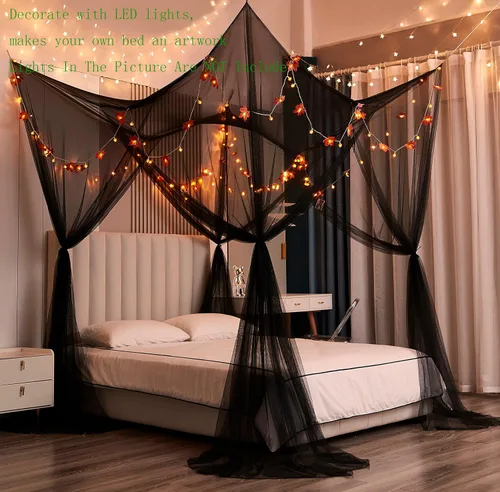 Miniatura 5 de Mengersi Dosel para Cama, Cortinas de Dosel para Cama, Cortinas de Cama para Camas Full Queen King, Red Mosquitera Cortinas de Cama para Patio