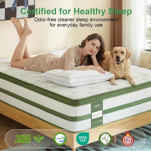 Miniatura 4 de Full XL Mattress 12 Inch, Hybrid Mattress in a Box, Cooling Gel Memory Foam, 7-Zone Pocketed Coils, Meiudm Firm Mattresses for Back Pain Relief
