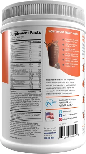 Miniatura 2 de Lean1 Nutrition53 - Bebida energética mental, 15 porciones de chocolate Neuro